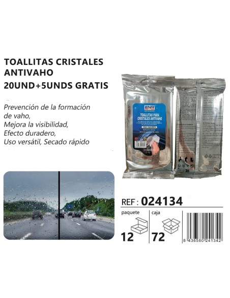 TOALLITAS ANTIVAHO CRISTALES