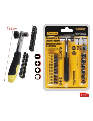 JUEGO DE LLAVE DE TRINQUETE Y PUNTAS