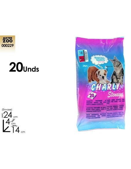 TOALLITAS MASCOTAS CHARLY 20 UDS MAXY