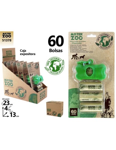 BOLSA RECOGE EXCREMENTOS X60 + DISPENSADOR