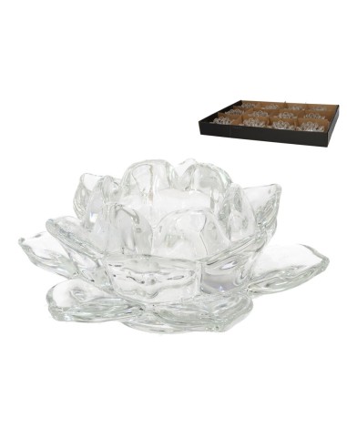 PORTAVELAS CRISTAL FLOR 11,8X5 CM