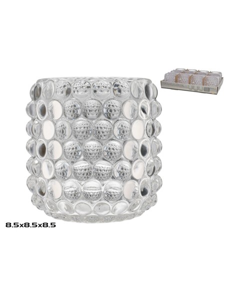 PORTAVELAS CRISTAL JAVEA 8,5X8,5CM