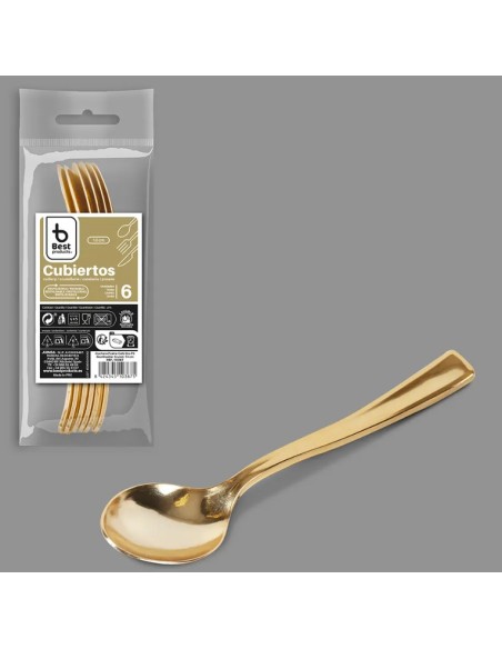 S/6 CUCHARITA 13CM POSTRE-CAFE ORO REUT