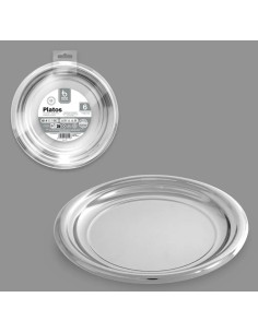S/6 PLATO REUT. PLATA 23 CM PS