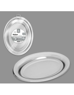 S/3 PLATO REUT. PLATA 30X23 CM PS