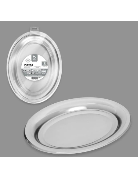 S/3 PLATO REUT. PLATA 30X23 CM PS