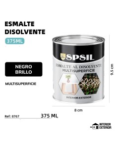 ESMALTE 375ML NEGRO BRILLO  345G