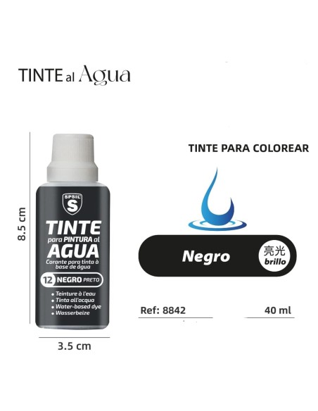 COLORANTE AL AGUA NEGRO 40ML