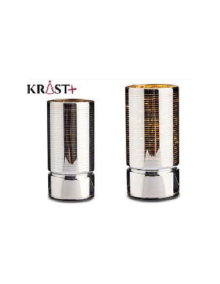 FAROL RAYADO DECORATIVO LED 18CM PLATA