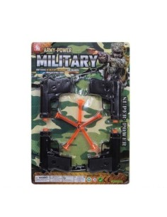 MILITAR CONJUNTO 4 PISTOLAS DARDOS BLIST