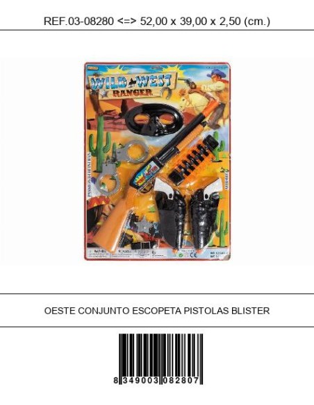 OESTE CONJUNTO ESCOPETA PISTOLAS BLISTER