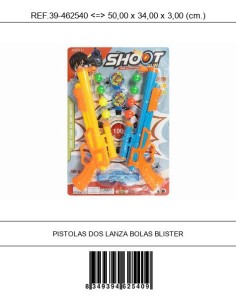 PISTOLAS DOS LANZA BOLAS BLISTER