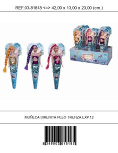 MUÑECA SIRENITA PELO TRENZA EXP.12