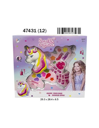 CAJA MAQUILLAJE UNICORNIO 3 PISOS (12)(12)