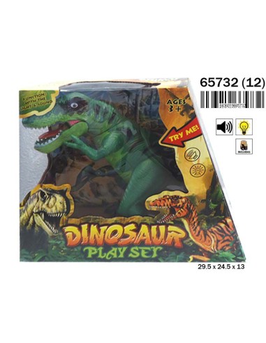 CAJA DINOSAURIO LUZ Y SONIDO PILAS INCL. (12)(12)
