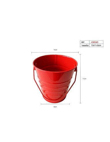 CUBO DE METAL 10X10.5CM ROJO