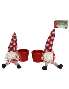 MACETERO ROJO SANTA 14,4X7,5X17CM 2STD