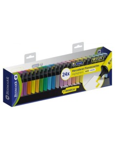 MARCADOR FLUORESCENTE LONG-LIFE 24 COLORES