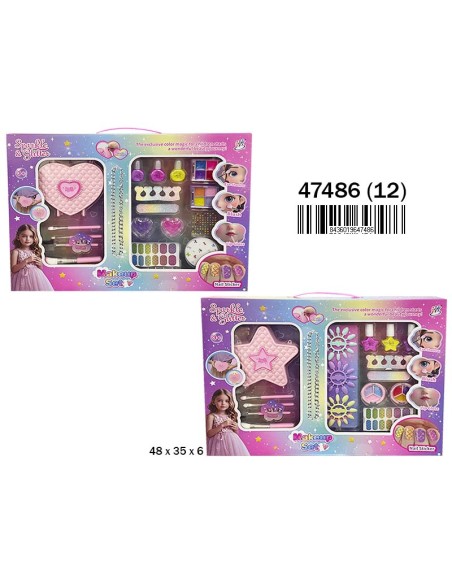 CAJA MAQUILLAJE BOLSO ACCESORIOS ESTRELLA/CORAZON (12)(12)