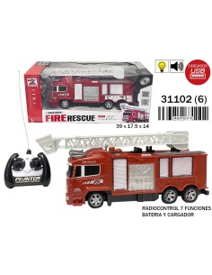 CAMION BOMBEROS R/C C/ LUZ Y SONIDO B/CARGADOR USB (6)(6)