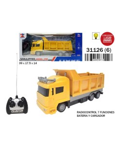 CAMION CONSTRUCCION VOLQUETE R/C C/ LUZ B/CARGADOR USB (6)(6)