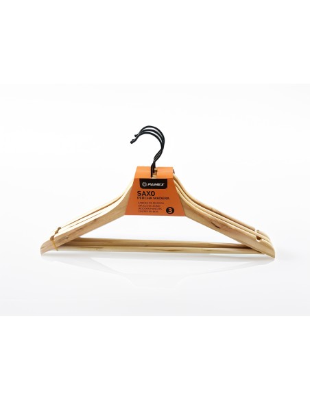 PERCHA MADERA NATURAL SAXO SET 3 * FSC®