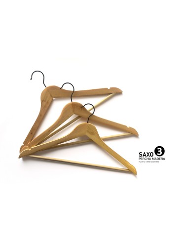 PERCHA MADERA NATURAL SAXO SET 3 * FSC®