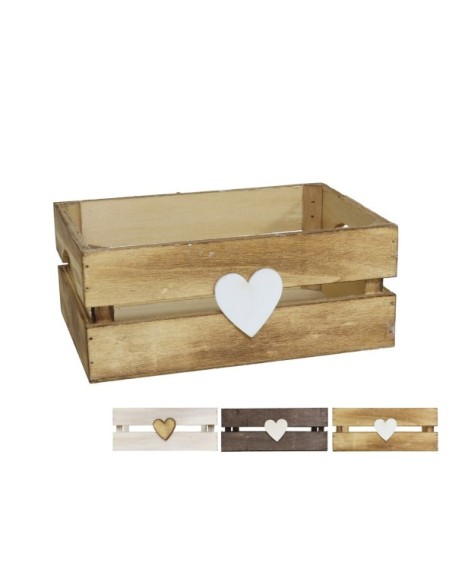 CAJA MADERA 3 COL SURT CORAZON 22X15X9CM
