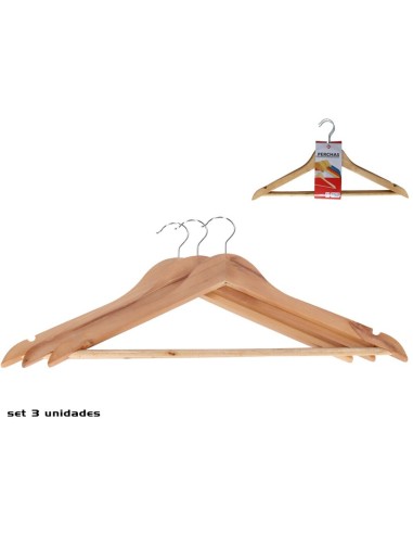 PERCHAS X3 44X23CM - MADERA ARCE