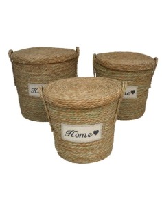 SET 3 PONGOTODOS C/ TAPA NATURA 45X45X46 CM