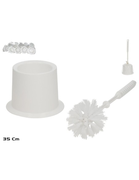 ESCOBILLERO BAÑO 35X12X19CM BLANCO