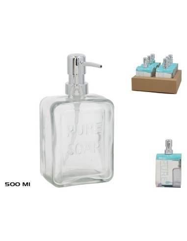 DISPENSADOR JABON PURE 500ML TRANSPARENTE