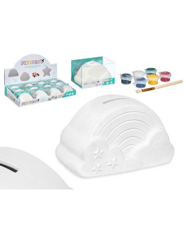 HUCHA PINTAR ARCOIRIS 6 COLORES PINCEL