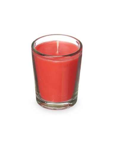 SET 6 VELAS VASO VIDRIO FRUTOS ROJOS