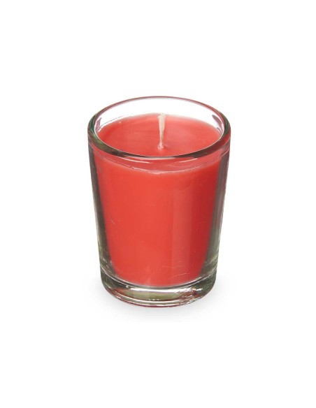 SET 6 VELAS VASO VIDRIO FRUTOS ROJOS