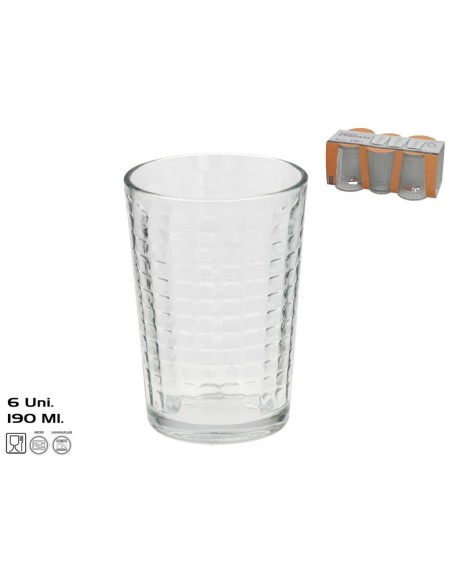 SET 6 VASOS ESQUARE 190 ML