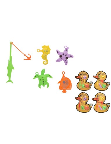 BLISTER PESCA PATO 4 PECES 2 SURT 24X3X15,5 CM