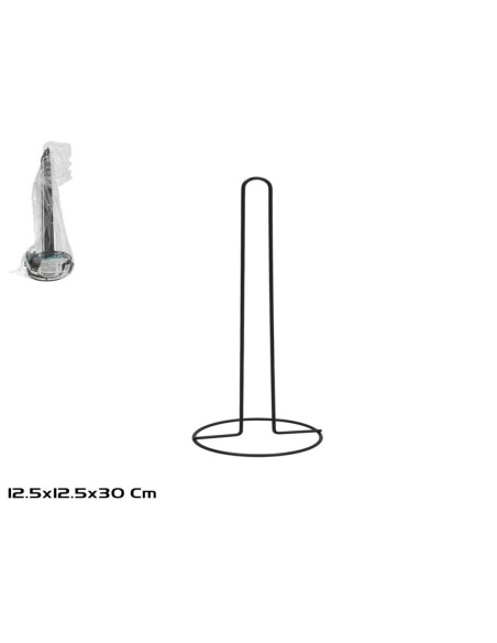 PORTAROLLOS METAL CARMEN 12.5X30CM NEGRO