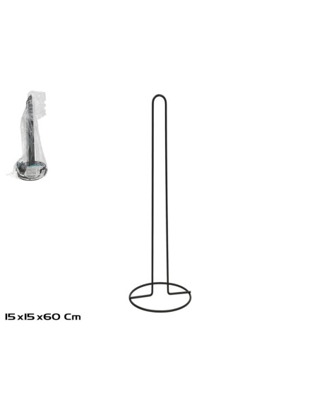 PORTAROLLOS METAL CARMEN 15X60CM NEGRO