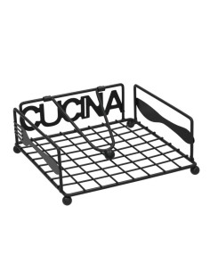 SERVILLETERO METAL CUCINA 18X18X7CM NEGRO