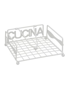 SERVILLETERO METAL CUCINA 18X18X7CM BLANCO