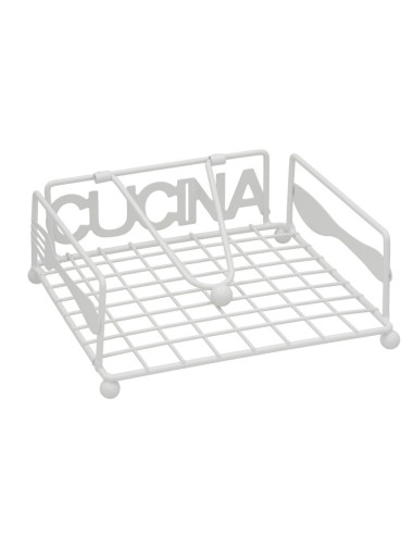 SERVILLETERO METAL CUCINA 18X18X7CM BLANCO