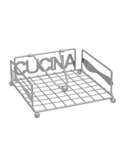 SERVILLETERO METAL CUCINA 18X18X7CM PLATA