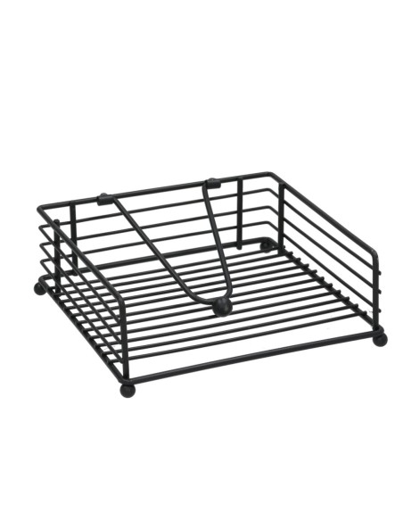 SERVILLETERO METAL GETAFE 18X18X7CM NEGRO