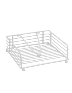 SERVILLETERO METAL GETAFE 18X18X7CM BLANCO