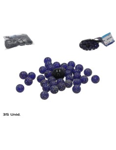 SET 35 CANICAS CRISTAL 2.5CM + BOLON 5CM