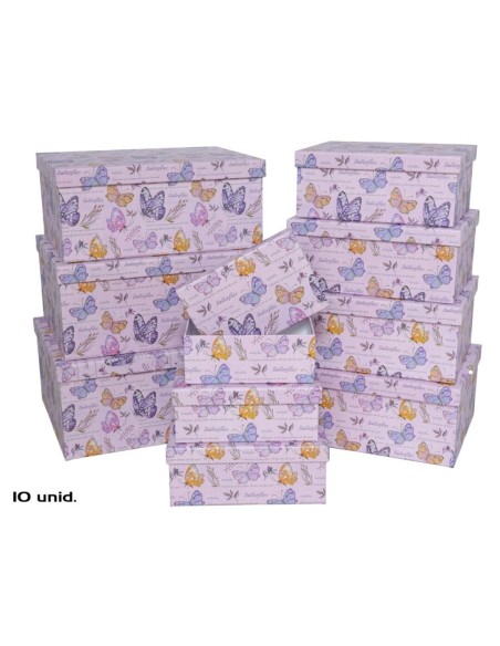 SET 10 CAJAS MARIPOSAS 37,5X29X16 CM