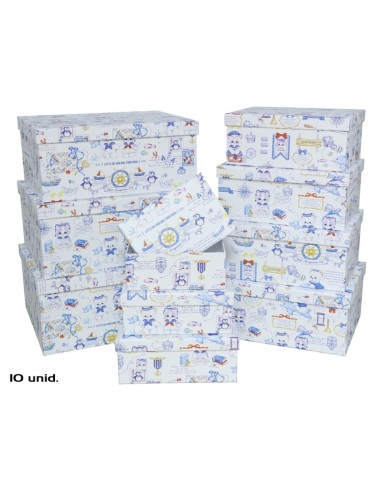 SET 10 CAJAS MARINERO 37,5X29X16 CM