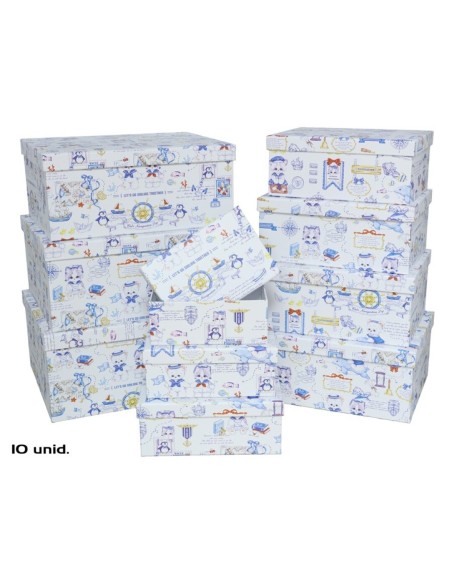 SET 10 CAJAS MARINERO 37,5X29X16 CM