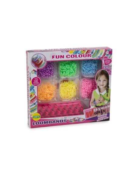 CREA PULSERAS GOMA 6 COLORES CAJA
